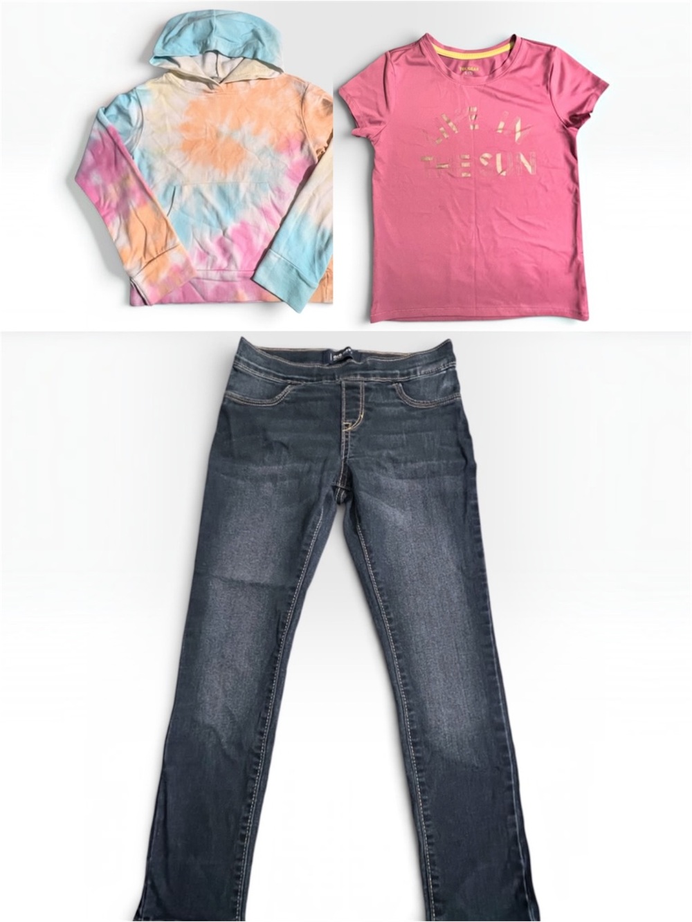 3 pc Girls Bundle  Jeans Hoodie, T-Shirt 7/8